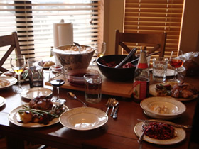 image of Thanksgiving dinner table